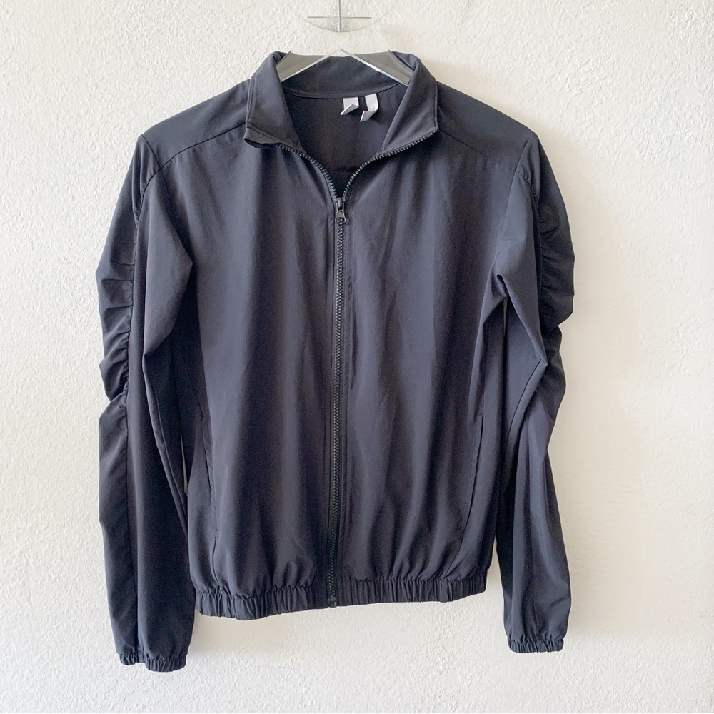 Zella Black Workout Ruched Sleeves Lightweight Active Dance Women's Jacket XS